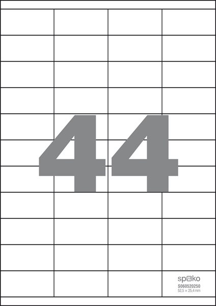 Levně Spoko Samolepicí etikety A4 100 listů - 52,5 × 25,4 mm, Sleva 51%
