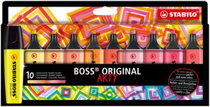 STABILO BOSS ORIGINAL Zvýrazňovač ARTY - sada 10 barev, teplé odstíny