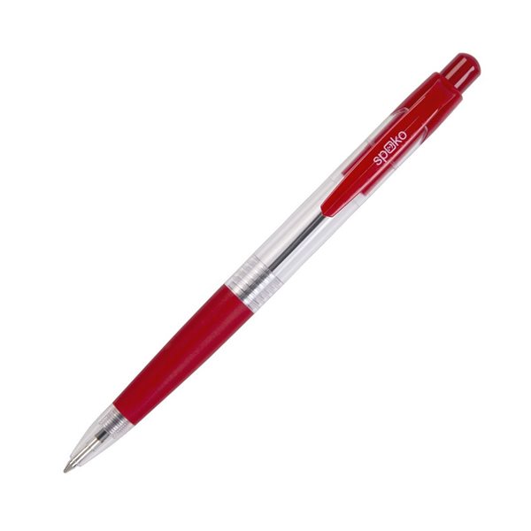 Spoko Kuličkové pero průhledné 0,5 mm - červená náplň, Sleva 2%