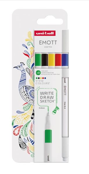 Liner UNI EMOTT 0,4 mm - sada 5 barev VIVID