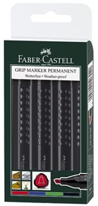 Popisovač permanentní Faber-Castell Grip - sada 4 ks