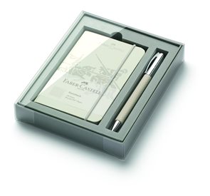 Kuličkové pero Faber-Castell Ambition OpArt, bílá + poznámkový blok