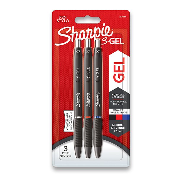 Levně Kuličkové pero Sharpie S-Gel 0,7 mm - sada 3 barev