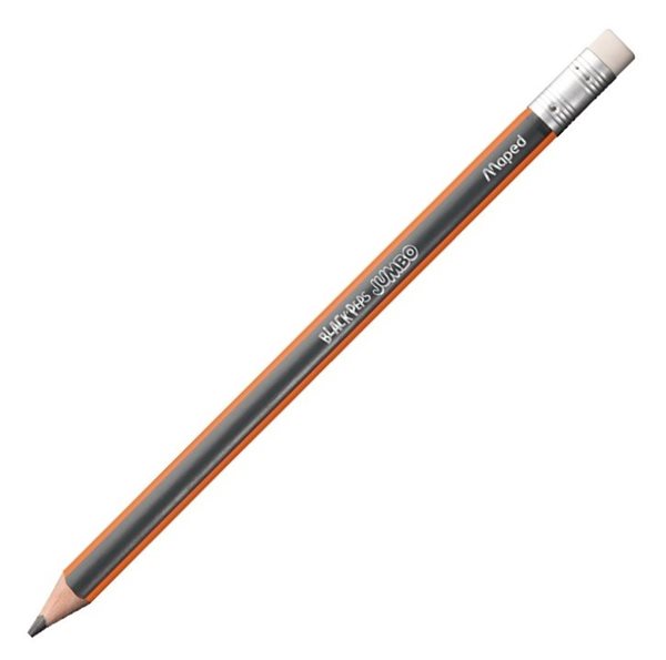 Levně Grafitová tužka MAPED Black´Peps Jumbo HB s pryží - 1 ks