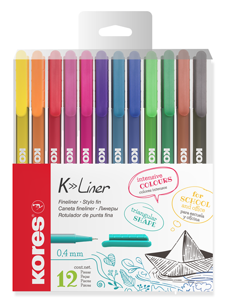 Kores K-Liner 0,4 mm - sada 12 barev