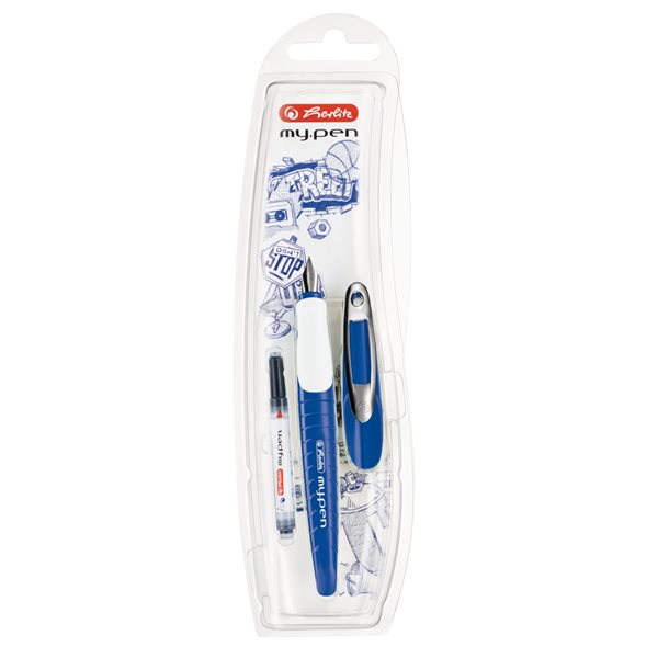 Levně Bombičkové pero Herlitz my.pen - modro-bílé, blistr