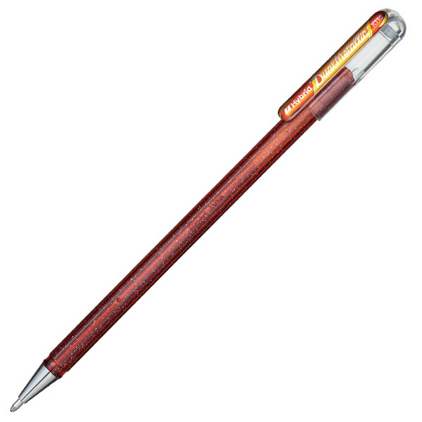 Levně Pentel Dual Metallic Gelové kuličkové pero - oranžová/metalická žlutá