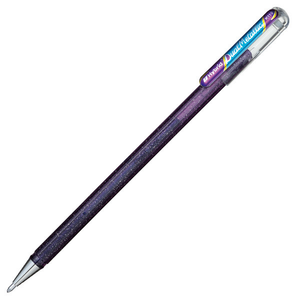 Levně Pentel Dual Metallic Gelové kuličkové pero - fialová/metalická modrá