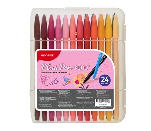 Levně Popisovač Monami Plus Pen 3000 0,4 mm - sada 24 barev