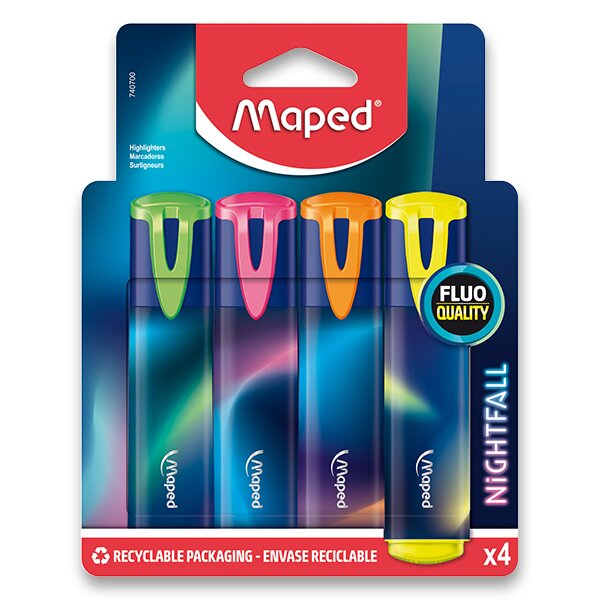 Zvýrazňovač MAPED Fluo Peps Nightfall - sada 4 barev