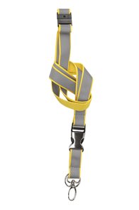 Reflexní páska na krk s odnímatelnou kovovou sponou - neon. žlutá