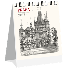 Kalendář stolní 2017 - Praha grafika micro