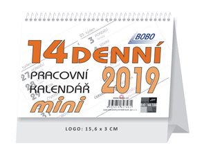 BOBO Kalendář stolní 2019 pracovní MINI, 14denní, řádkový