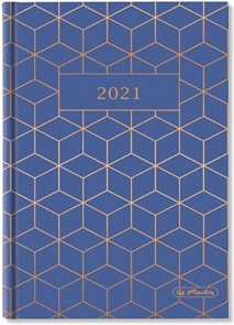Herlitz Diář 2021 A5 týdenní - GEOMETRIC modrý
