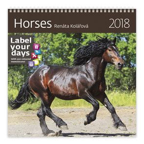 Kalendář nástěnný 2018 Label your days - Horses