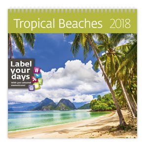Kalendář nástěnný 2018 Label your days - Tropical Beaches