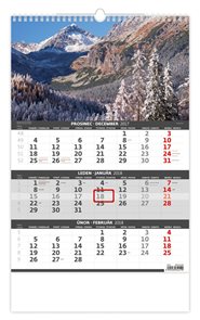 Kalendář nástěnný 2018 - Hory – 3měsíční