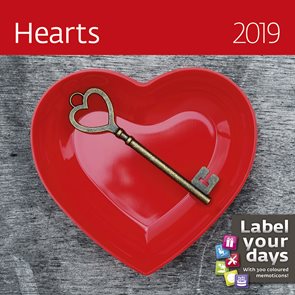 Kalendář nástěnný 2019 Label your days - Hearts