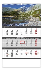 Kalendář nástěnný 2019 - Hory - 3měsíční