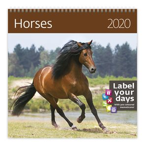 Kalendář nástěnný 2020 Label your days - Horses