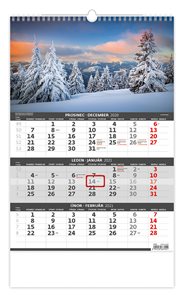 Kalendář nástěnný 2021 - Hory -3měsíční