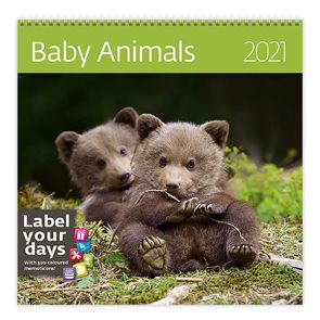 Kalendář nástěnný 2021 Label your days - Baby Animals