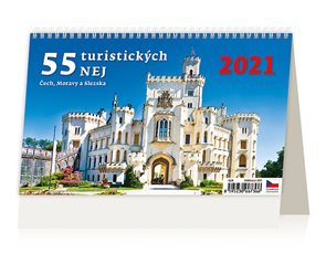 Kalendář stolní 2021 - 55 turistických nej Čech, Moravy a Slezska