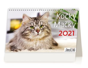 Kalendář stolní 2021 - Kočky/Mačky