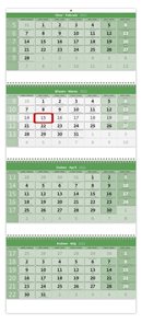 Kalendář nástěnný 2022 - Čtyřměsíční GREEN/Štvormesačný GREEN