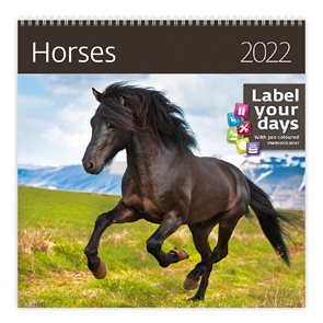 Kalendář nástěnný 2022 Label your days - Horses