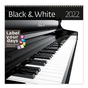 Kalendář nástěnný 2022 Label your days - Black & White