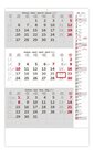 Kalendář nástěnný 2023 - Tříměsíční šedý s poznámkami