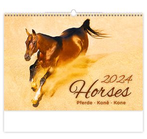 Kalendář nástěnný 2024 - Horses/Pferde/Koně/Kone