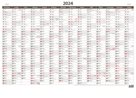 Kalendář nástěnný 2024 - Plánovací roční mapa A1 bezobrázková