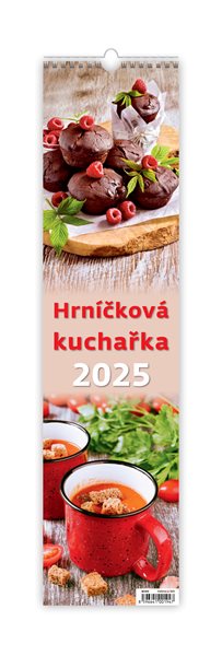 Kalendář nástěnný 2025 vázanka - Hrníčková kuchařka - 12x48 cm, Sleva 11%