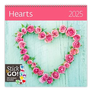 Kalend&#225;ř n&#225;stěnn&#253; 2025 Label your days - Hearts