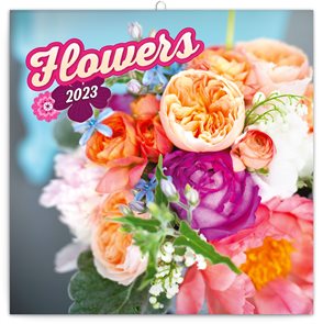 Kalendář nástěnný 2023 poznámkový, 30 × 30 cm - Květiny