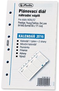 Herlitz N&#225;plň 2016 česk&#225; pro di&#225;ř A6 TP 84 listů 93 x 171 mm