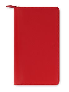 Filofax Kroužkový diář 2022 Saffiano osobní compact zip - červený
