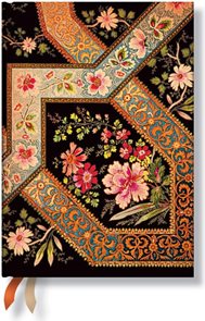 Paperblanks Di&#225;ř 2016 Filigree Floral Ebony Midi 18-ti měs&#237;čn&#237; t&#253;denn&#237; horizont&#225;ln&#237;