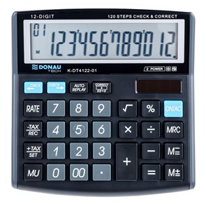 kancelářská kalkulačka Donau TECH 4122, 12místná - černá