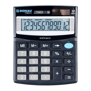 kancelářská kalkulačka Donau TECH 4124, 12místná - černá