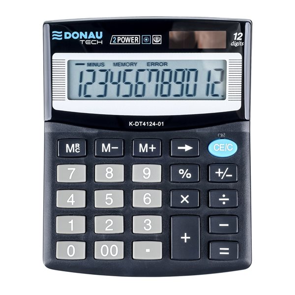 kancelářská kalkulačka Donau TECH 4124, 12místná - černá, Sleva 46%