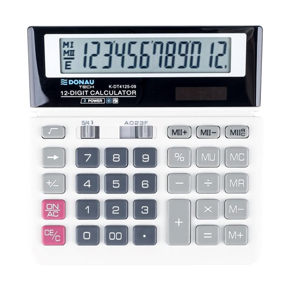 kancelářská kalkulačka Donau TECH 4125, 12místná - bílá, Sleva 76%
