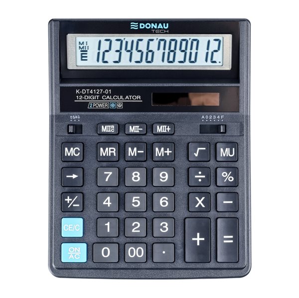 kancelářská kalkulačka Donau TECH 4127, 12místná - černá, Sleva 100%
