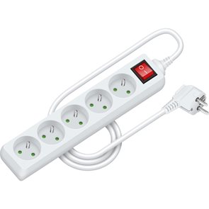Prodlužovac&#237; kabel s vyp&#237;načem RETLUX RPC 28, 5 z&#225;suvek, 1,5 m - b&#237;l&#253;