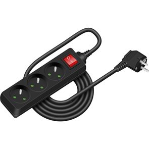 Prodlužovac&#237; kabel s vyp&#237;načem RETLUX RPC 20B, 3 z&#225;suvky, 3 m - čern&#253;