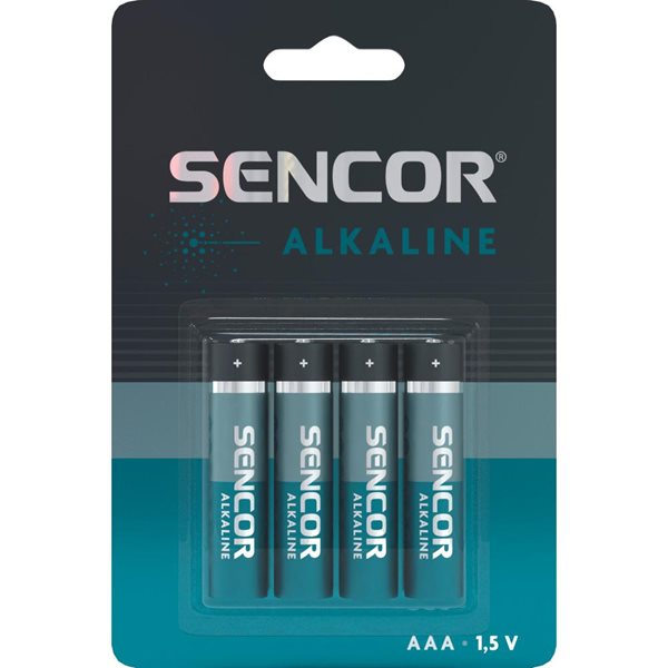 Tužková baterie Sencor SBA LR03 4BP AAA Alk - balení 4 ks blistr