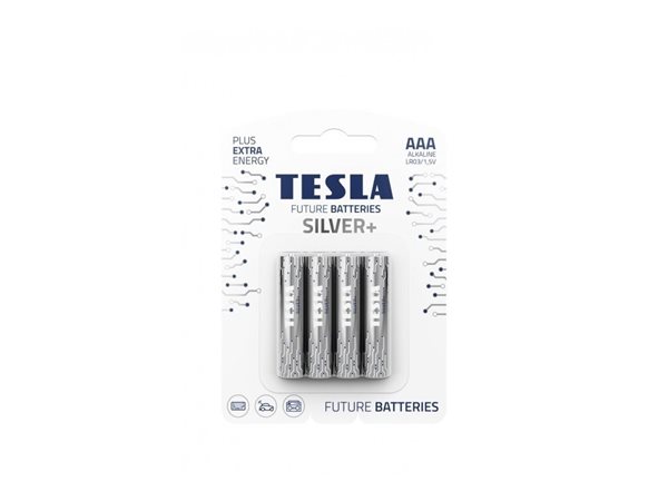 Levně Alkalická tužková baterie AAA Tesla SILVER+ 4 ks, blistr