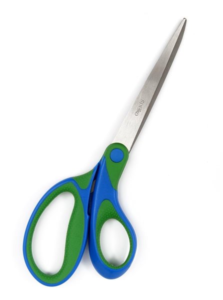 Levně Spoko Kancelářské nůžky Comfort 21 cm, asymetrické - zelenomodré, Sleva 11%